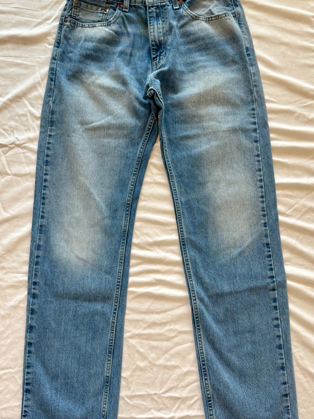 Classic Men's Levi’s 505 Light Blue Straight-Leg Jeans Size 33x34